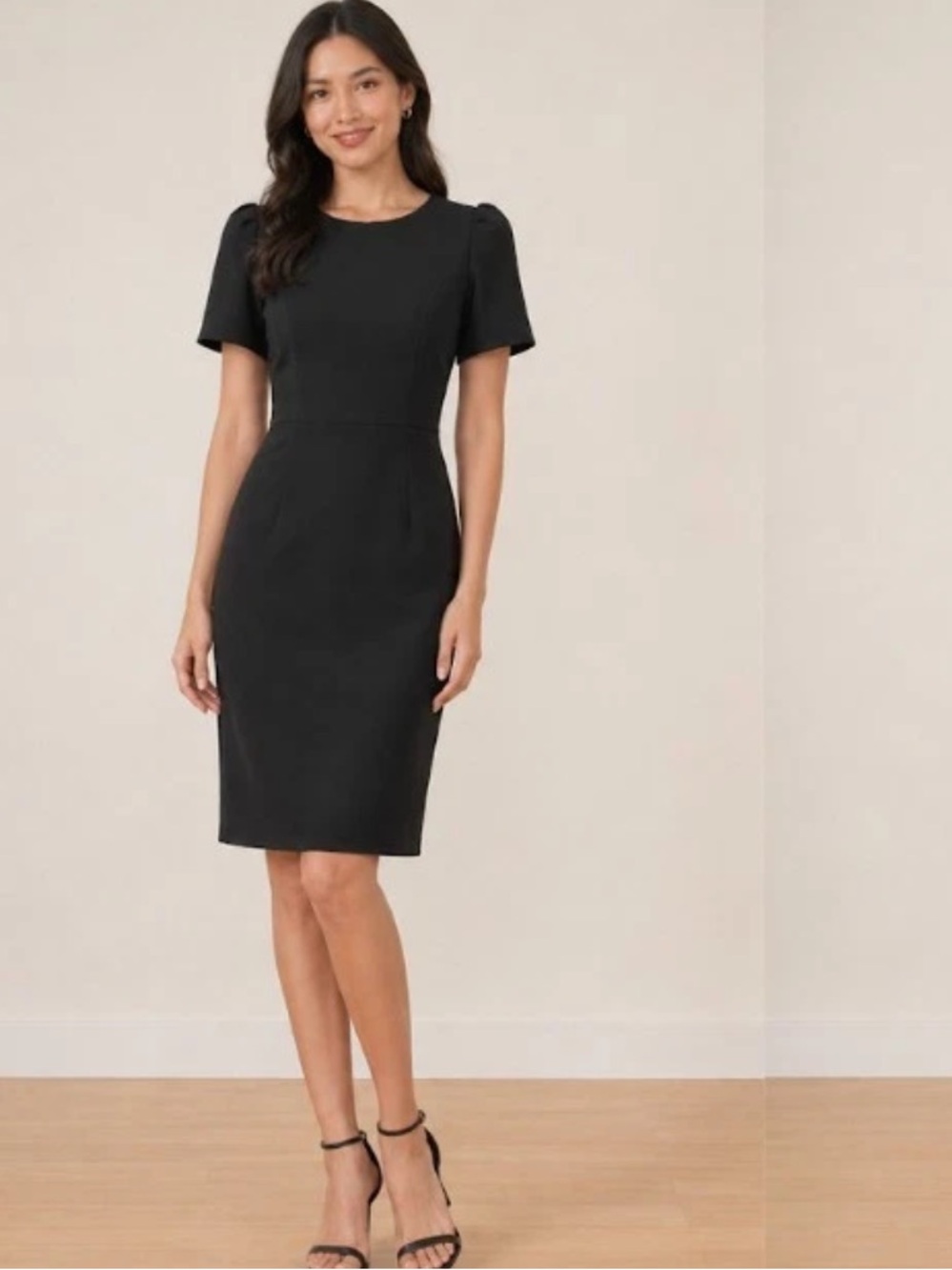 Calvin Klein Faux Suede Sheath Dress Black